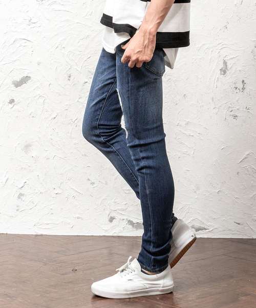 MinoriTY（マイノリティ）の「ストレッチクラッシュスキニーデニムパンツ ジーンズ メンズ ボトムス（その他パンツ・メンズ・ブラック/グレー/サックスブルー/インディゴブルー・S/M/L/XL）」の11枚目の写真