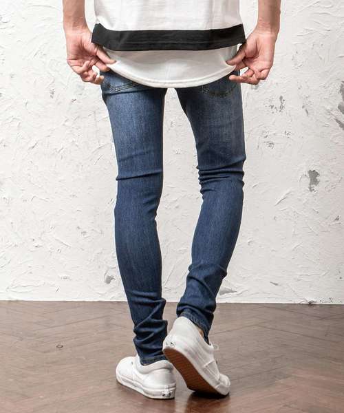 MinoriTY（マイノリティ）の「ストレッチクラッシュスキニーデニムパンツ ジーンズ メンズ ボトムス（その他パンツ・メンズ・ブラック/グレー/サックスブルー/インディゴブルー・S/M/L/XL）」の12枚目の写真