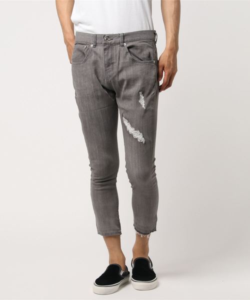 MinoriTY（マイノリティ）の「ストレッチクラッシュスキニーデニムパンツ ジーンズ メンズ ボトムス（その他パンツ・メンズ・ブラック/グレー/サックスブルー/インディゴブルー・S/M/L/XL）」の2枚目の写真