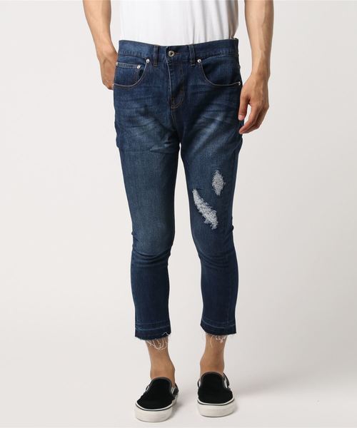 MinoriTY（マイノリティ）の「ストレッチクラッシュスキニーデニムパンツ ジーンズ メンズ ボトムス（その他パンツ・メンズ・ブラック/グレー/サックスブルー/インディゴブルー・S/M/L/XL）」の4枚目の写真