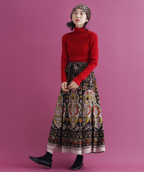 MERLOT（メルロー）の「書斎のじゅうたん柄スカート7875（スカート