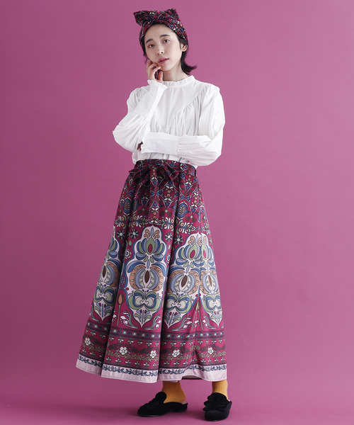 ご購入者様決定꒰merlot꒱メルロー薔薇 花 フローラル柄ロングスカート黒ピンクLサイズOK ご購入者様決定꒰merlot꒱メルロー薔薇 花 フローラル柄ロングスカート