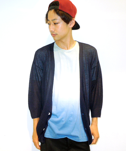 WHO'S WHO gallery（フーズフーギャラリー）の「麻レーヨンブレストカーデ（カーディガン/ボレロ・メンズ・ライトグレー/ブルー/チャコールグレー・MEDIUM/LARGE）」の3枚目の写真
