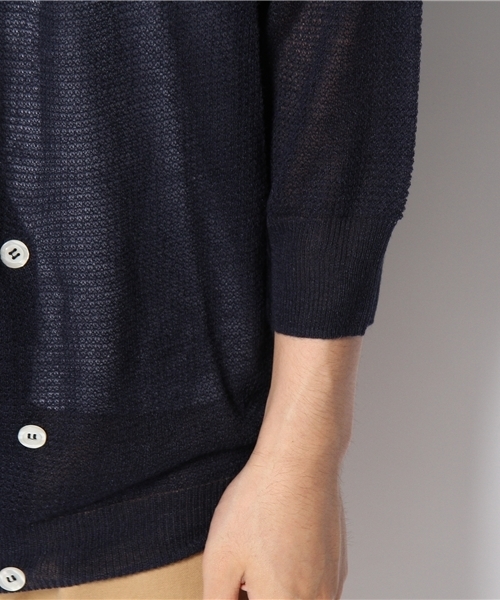 WHO'S WHO gallery（フーズフーギャラリー）の「麻レーヨンブレストカーデ（カーディガン/ボレロ・メンズ・ライトグレー/ブルー/チャコールグレー・MEDIUM/LARGE）」の5枚目の写真