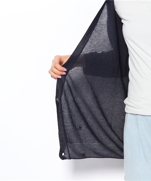 WHO'S WHO gallery（フーズフーギャラリー）の「麻レーヨンブレストカーデ（カーディガン/ボレロ・メンズ・ライトグレー/ブルー/チャコールグレー・MEDIUM/LARGE）」の13枚目の写真