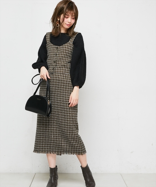 natural couture（ナチュラルクチュール）の「ちょびフェザー横リブニット（ニット/セーター・レディース・ブラック/ベージュ/アイボリー/ラベンダー/レンガ・FREE）」の11枚目の写真