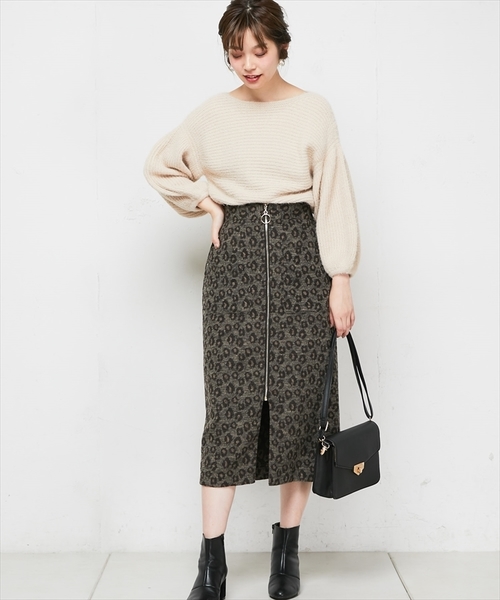 natural couture（ナチュラルクチュール）の「ちょびフェザー横リブニット（ニット/セーター・レディース・ブラック/ベージュ/アイボリー/ラベンダー/レンガ・FREE）」の13枚目の写真