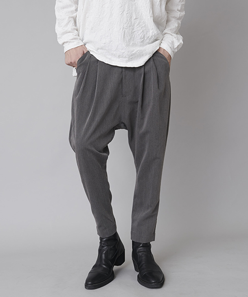 【ノーアイディー】TRストレッチ2タックサルエルスキニートラウザーズ パンツ NOID. BLACK ノーアイディー 春夏 TRストレッチ☆ 2タック