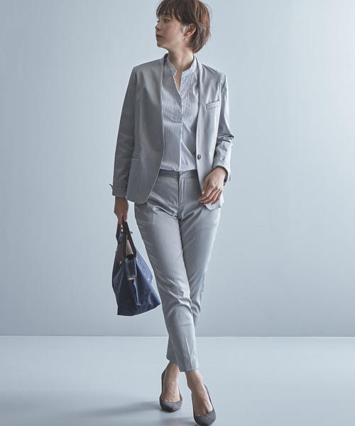 ワークトリップアウトフィッツ　シャンブレーサージ　ノーカラージャケット＆パンツ WORK TRIP OUTFITS GREEN LABEL RELAXING（ワークトリップアウト