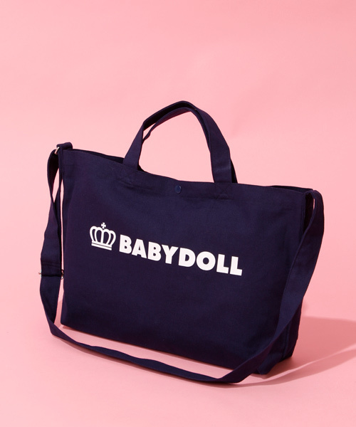 BABYDOLL(ベビードール)の「A4サイズ対応 2way王冠ロゴトートバッグ 1845(ショルダーバッグ)」|ネイビー