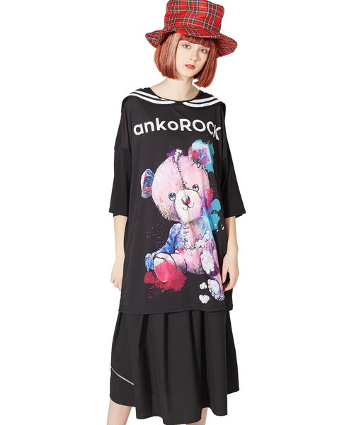 ankoROCK（アンコロック）の「ロゴテディベアラインセーラーＴシャツ -メガビッグ-（Tシャツ/カットソー・レディース・A・ONE SIZE）」の6枚目の写真
