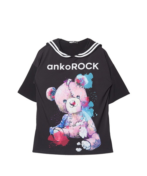 ankoROCK（アンコロック）の「ロゴテディベアラインセーラーＴシャツ -メガビッグ-（Tシャツ/カットソー・レディース・A・ONE SIZE）」の9枚目の写真