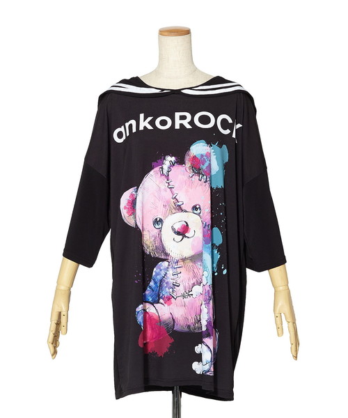 ankoROCK（アンコロック）の「ロゴテディベアラインセーラーＴシャツ -メガビッグ-（Tシャツ/カットソー・レディース・A・ONE SIZE）」の5枚目の写真