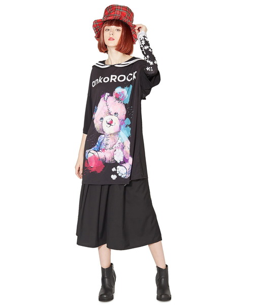 ankoROCK（アンコロック）の「ロゴテディベアラインセーラーＴシャツ -メガビッグ-（Tシャツ/カットソー・レディース・A・ONE SIZE）」の12枚目の写真