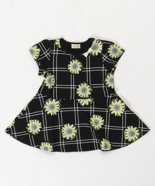 チェックとひまわりプリントワンピース ワンピース Trois Lapins Kp トロワラパンケーピー のファッション通販 Zozotown