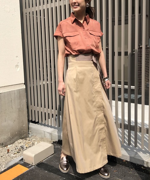 &g'aime（アンジェム）の「【&g'aime】テープベルトロングスカート（スカート・レディース・ベージュ/ネイビー/イエロー/ブルー・FREE）」の6枚目の写真