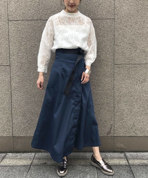 &g'aime（アンジェム）の「【&g'aime】テープベルトロングスカート（スカート・レディース・ベージュ/ネイビー/イエロー/ブルー・FREE）」の21枚目の写真