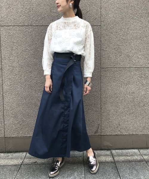 &g'aime（アンジェム）の「【&g'aime】テープベルトロングスカート（スカート・レディース・ベージュ/ネイビー/イエロー/ブルー・FREE）」の22枚目の写真