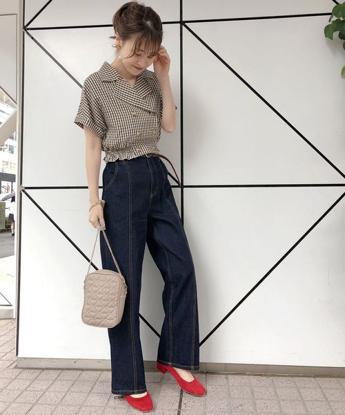 one after another NICE CLAUP(ワンアフターアナザーナイスクラップ)の「【WEBSTORE限定】開襟セットアップ(ワンピース・レディース・ブラウン系その他/グレイッシュベージュ/その他/チェック/ピンク系その他/ベージュ系その他・FREE)」の11枚目の写真
