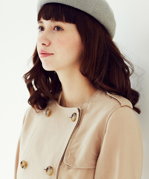 Another Edition（アナザーエディション）の「AE[S]ﾘﾖｾﾙ OX NO/COL TRNC　Я（トレンチコート・レディース・ベージュ/ネイビー・SMALL/MEDIUM）」の5枚目の写真