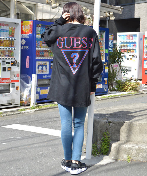 ROOPTOKYO（ループトウキョウ）の「別注：Guess Green Label/ゲスグリーンレーベル Triangle Q Mark Back Print LS Tee（Tシャツ/カットソー・メンズ・ホワイト/ブラック・M/S/L/XL）」の17枚目の写真