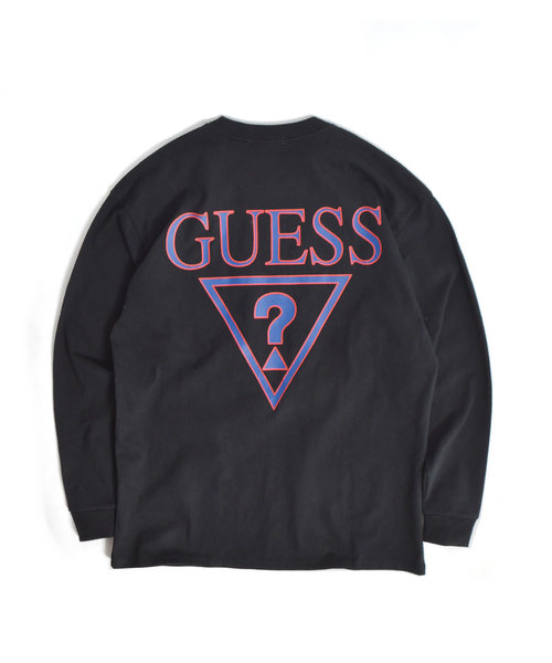 ROOPTOKYO（ループトウキョウ）の「別注：Guess Green Label/ゲスグリーンレーベル Triangle Q Mark Back Print LS Tee（Tシャツ/カットソー・メンズ・ホワイト/ブラック・M/S/L/XL）」の8枚目の写真