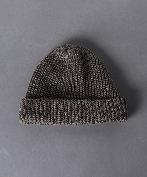 UNITED ARROWS（ユナイテッドアローズ）の「<UNITED ARROWS> リネン ニット キャップ（ニットキャップ/ビーニー・メンズ・マスタード/ネイビー/ダークグレー/ブラック・FREE）」の3枚目の写真