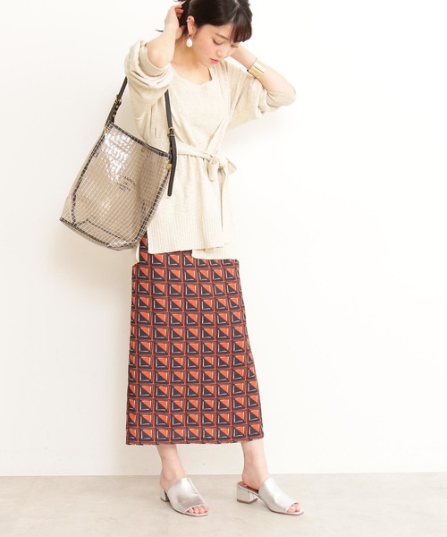 N.（N. Natural Beauty Basic）（エヌエヌナチュラルビューティーベーシック）の「ノースリーブサマーニット（タンクトップ・レディース・ホワイト/カーキ/オレンジ・MEDIUM）」の8枚目の写真