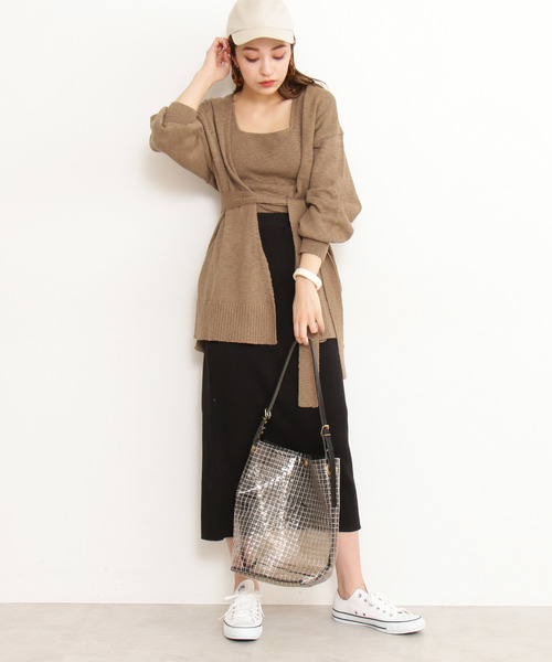 N.（N. Natural Beauty Basic）（エヌエヌナチュラルビューティーベーシック）の「ノースリーブサマーニット（タンクトップ・レディース・ホワイト/カーキ/オレンジ・MEDIUM）」の10枚目の写真