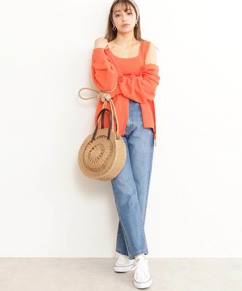 N.（N. Natural Beauty Basic）（エヌエヌナチュラルビューティーベーシック）の「ノースリーブサマーニット（タンクトップ・レディース・ホワイト/カーキ/オレンジ・MEDIUM）」の13枚目の写真