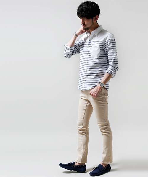 NANO universe（ナノユニバース）の「ボーダーオックスシャツ（シャツ/ブラウス・メンズ・グリーン/ブルー/ネイビー/イエロー/レッド・LARGE/MEDIUM/X-LARGE/SMALL）」の22枚目の写真