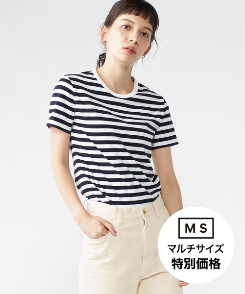 ZOZO（ゾゾ）の「中細ボーダーTシャツ[WOMEN]（Tシャツ/カットソー・レディース・ホワイト×ブラック/ホワイト×ネイビー・マルチサイズ）」の2枚目の写真