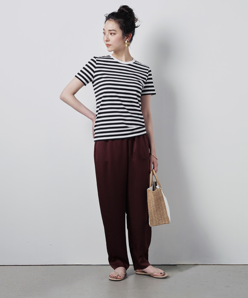 ZOZO（ゾゾ）の「中細ボーダーTシャツ[WOMEN]（Tシャツ/カットソー・レディース・ホワイト×ブラック/ホワイト×ネイビー・マルチサイズ）」の4枚目の写真