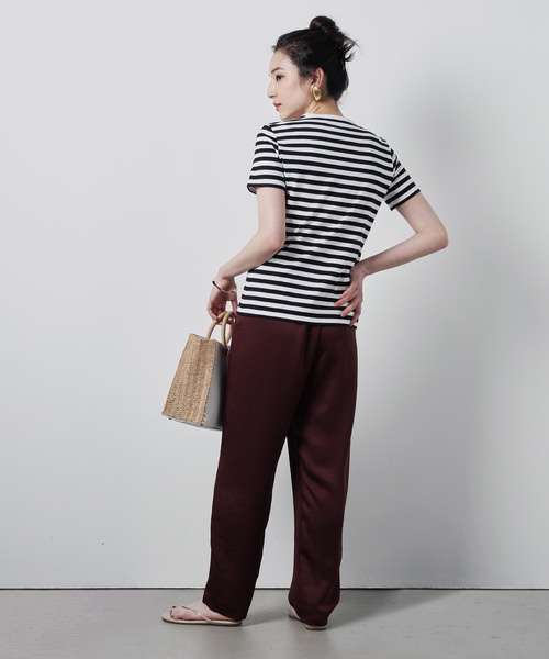 ZOZO（ゾゾ）の「中細ボーダーTシャツ[WOMEN]（Tシャツ/カットソー・レディース・ホワイト×ブラック/ホワイト×ネイビー・マルチサイズ）」の7枚目の写真