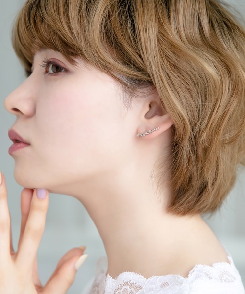 Phoebe(フィービィー)の「2wayイブニングビジューピアス&イヤリング(ピアス(両耳用))」|シルバー