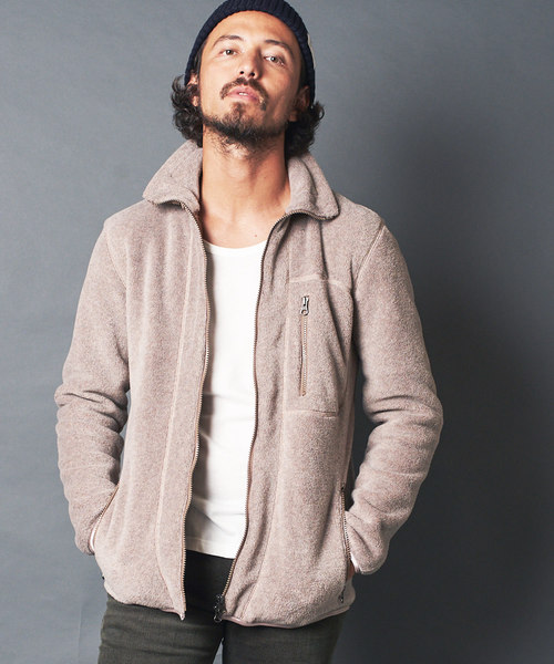 Magine(マージン)の「FLEECE STAND ZIP BLOUSON:フリース スタンドジップ ブルゾン(ブルゾン)」|ベージュ