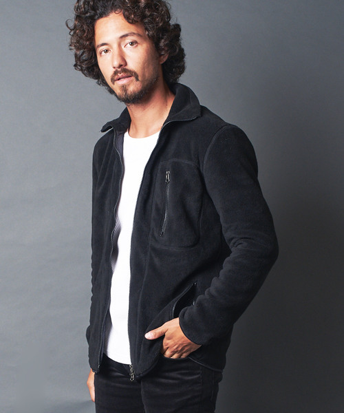 Magine(マージン)の「FLEECE STAND ZIP BLOUSON:フリース スタンドジップ ブルゾン(ブルゾン・メンズ・ブラック/チャコールグレー/ベージュ/オリーブ・44/46/48)」の8枚目の写真