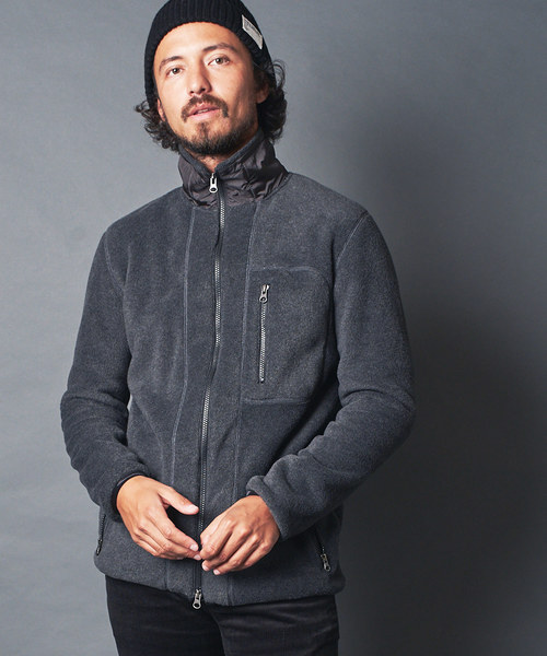 Magine(マージン)の「FLEECE STAND ZIP BLOUSON:フリース スタンドジップ ブルゾン(ブルゾン・メンズ・ブラック/チャコールグレー/ベージュ/オリーブ・44/46/48)」の11枚目の写真