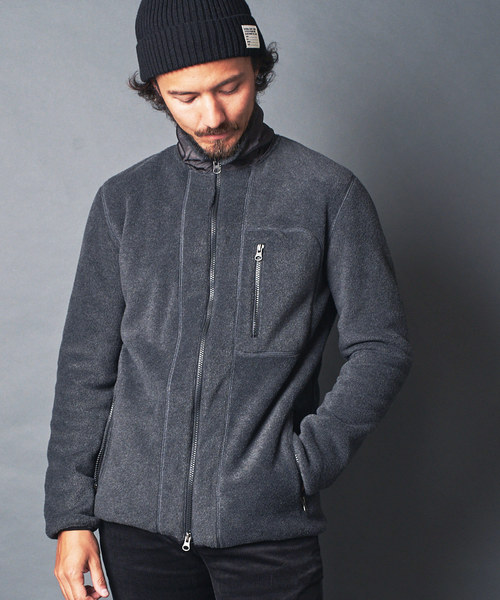 Magine(マージン)の「FLEECE STAND ZIP BLOUSON:フリース スタンドジップ ブルゾン(ブルゾン・メンズ・ブラック/チャコールグレー/ベージュ/オリーブ・44/46/48)」の12枚目の写真