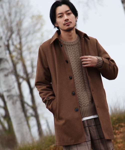 ZIP FIVE(ジップファイブ)の「【ZIP FIVE】メルトンステンカラーコート(ステンカラーコート・メンズ・ブラック/ブラウン/グレー系その他/ベージュ系その他・MEDIUM/LARGE/X-LARGE)」の4枚目の写真