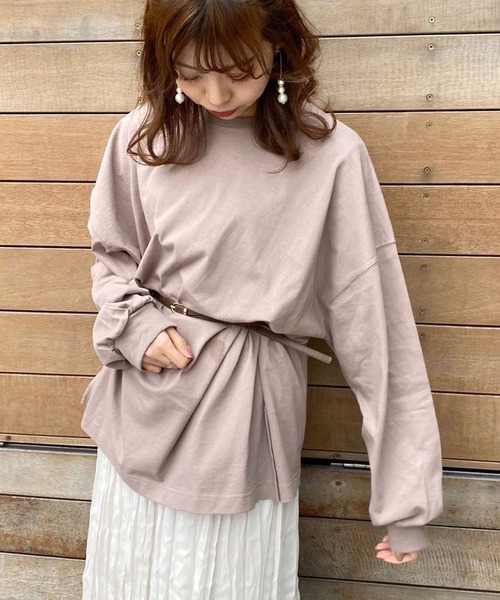 apres jour（アプレジュール）の「スリット入りBIGロンＴ【ZOZOTOWN限定アイテム】（Tシャツ/カットソー・レディース・オフホワイト/ライトベージュ/モカ・フリー）」の3枚目の写真