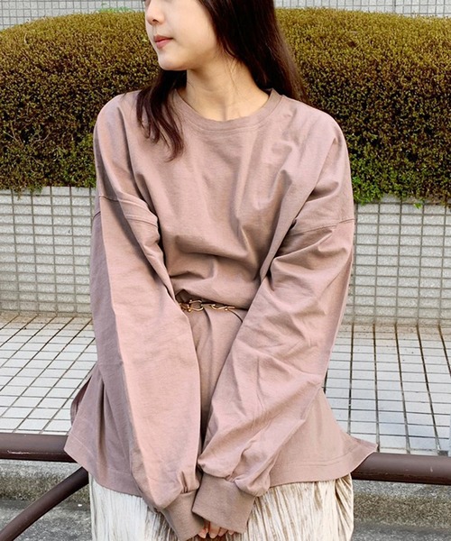 apres jour（アプレジュール）の「スリット入りBIGロンＴ【ZOZOTOWN限定アイテム】（Tシャツ/カットソー・レディース・オフホワイト/ライトベージュ/モカ・フリー）」の16枚目の写真