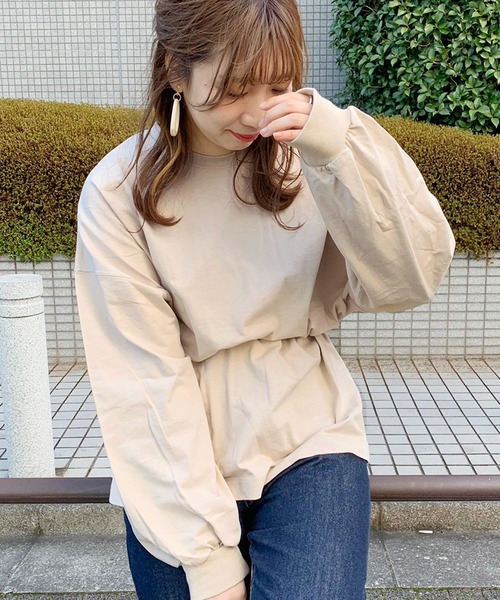 apres jour（アプレジュール）の「スリット入りBIGロンＴ【ZOZOTOWN限定アイテム】（Tシャツ/カットソー・レディース・オフホワイト/ライトベージュ/モカ・フリー）」の12枚目の写真