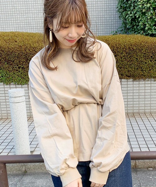 apres jour（アプレジュール）の「スリット入りBIGロンＴ【ZOZOTOWN限定アイテム】（Tシャツ/カットソー・レディース・オフホワイト/ライトベージュ/モカ・フリー）」の13枚目の写真