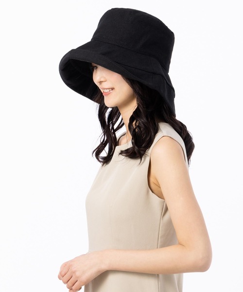QUEENHEAD（クイーンヘッド）の「紐付きブリムハット（ハット・レディース・ブラック/ブラウン/ライトベージュ/カーキ・X-LARGE/XX-LARGE/FREE）」の16枚目の写真
