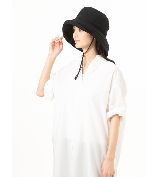 QUEENHEAD（クイーンヘッド）の「紐付きブリムハット（ハット・レディース・ブラック/ブラウン/ライトベージュ/カーキ・X-LARGE/XX-LARGE/FREE）」の18枚目の写真