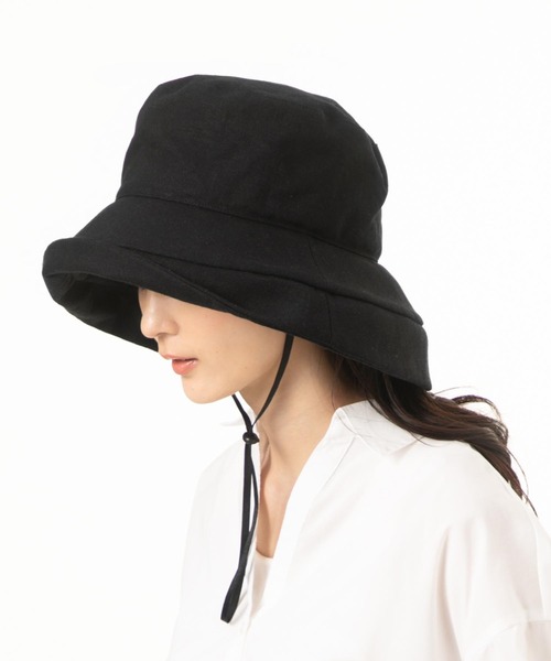 QUEENHEAD（クイーンヘッド）の「紐付きブリムハット（ハット・レディース・ブラック/ブラウン/ライトベージュ/カーキ・X-LARGE/XX-LARGE/FREE）」の14枚目の写真