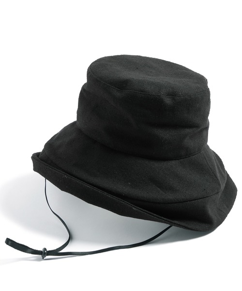 QUEENHEAD（クイーンヘッド）の「紐付きブリムハット（ハット・レディース・ブラック/ブラウン/ライトベージュ/カーキ・X-LARGE/XX-LARGE/FREE）」の5枚目の写真