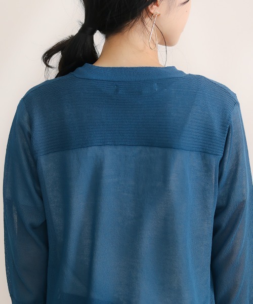 Bou Jeloud(ブージュルード)の「さらさらミドルスリットカーディガン(カーディガン/ボレロ・レディース・オフホワイト/ライトグレー/ライトグリーン/ブルーグリーン/ブラック・FREE)」の7枚目の写真