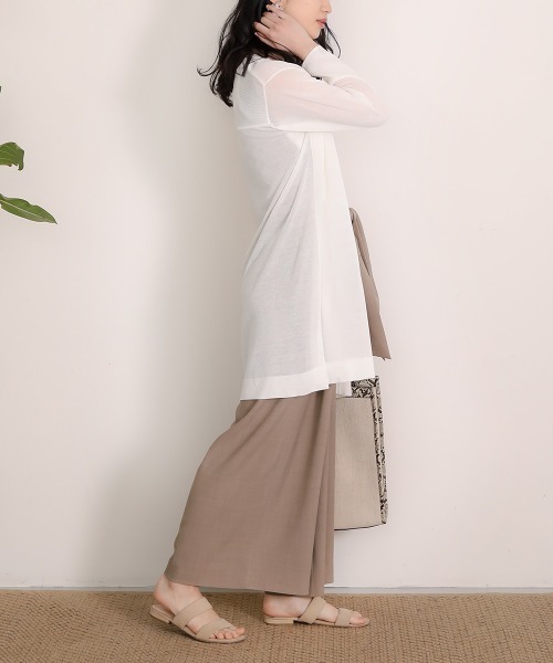 Bou Jeloud(ブージュルード)の「さらさらミドルスリットカーディガン(カーディガン/ボレロ・レディース・オフホワイト/ライトグレー/ライトグリーン/ブルーグリーン/ブラック・FREE)」の9枚目の写真